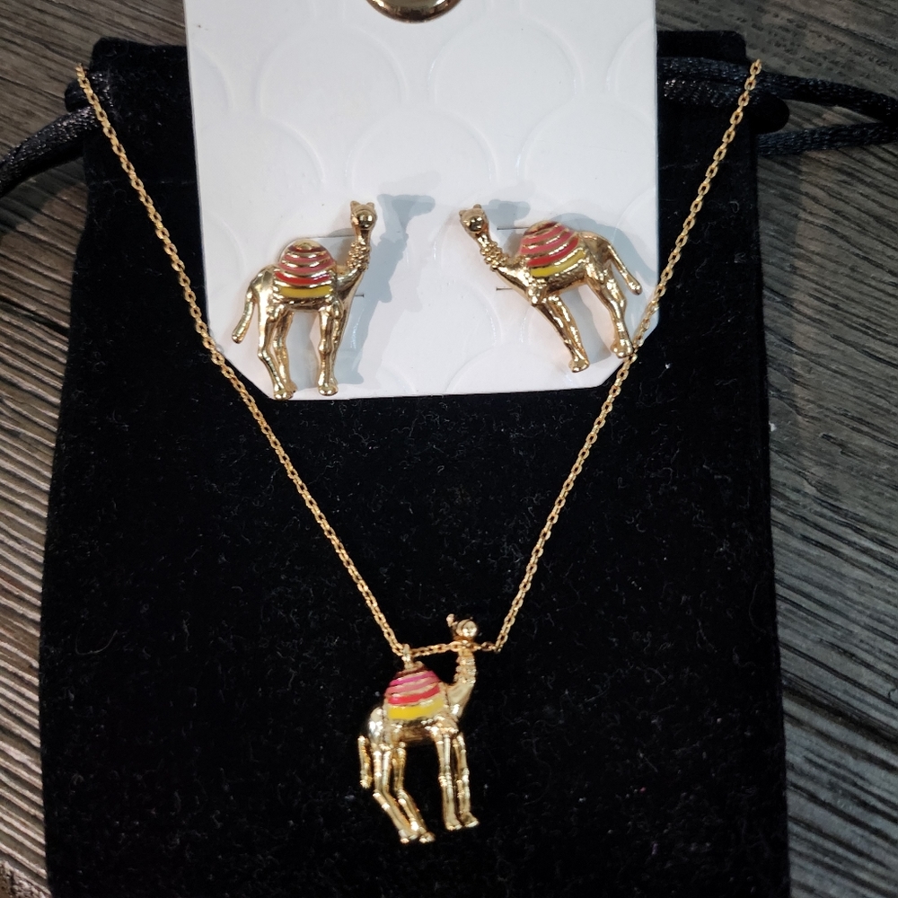 Kate Spade Camel Stud Earrings with Necklace - Picture 15 of 16